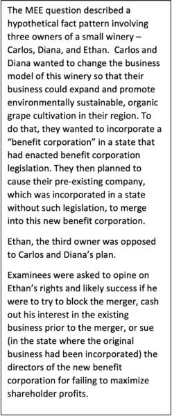 Bar Exam question about benefit corporations