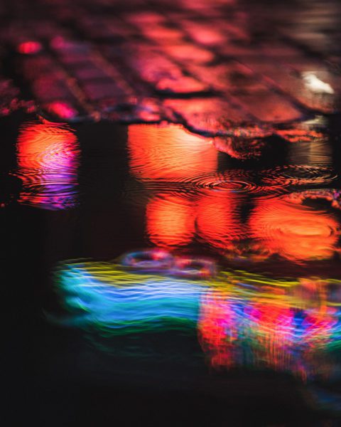Abstract colors in watery street