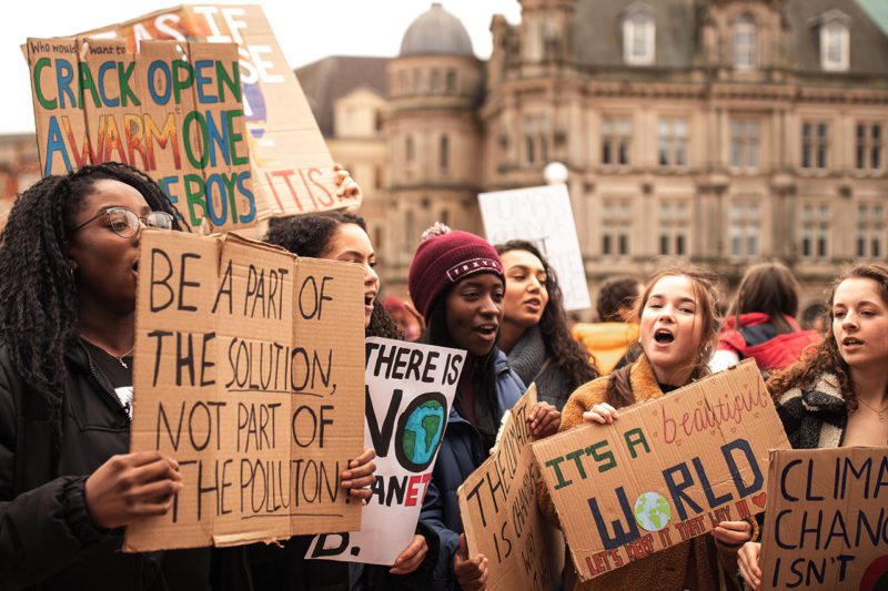 Climate activists at protest