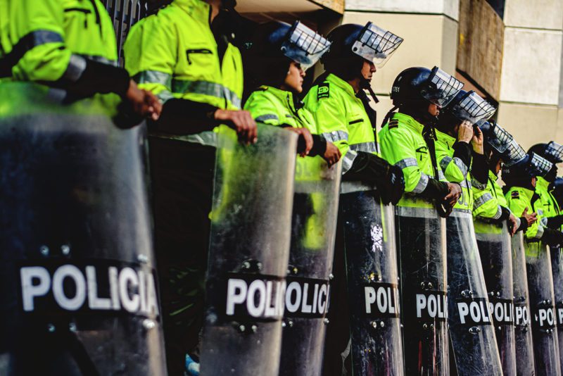 Police protest control line