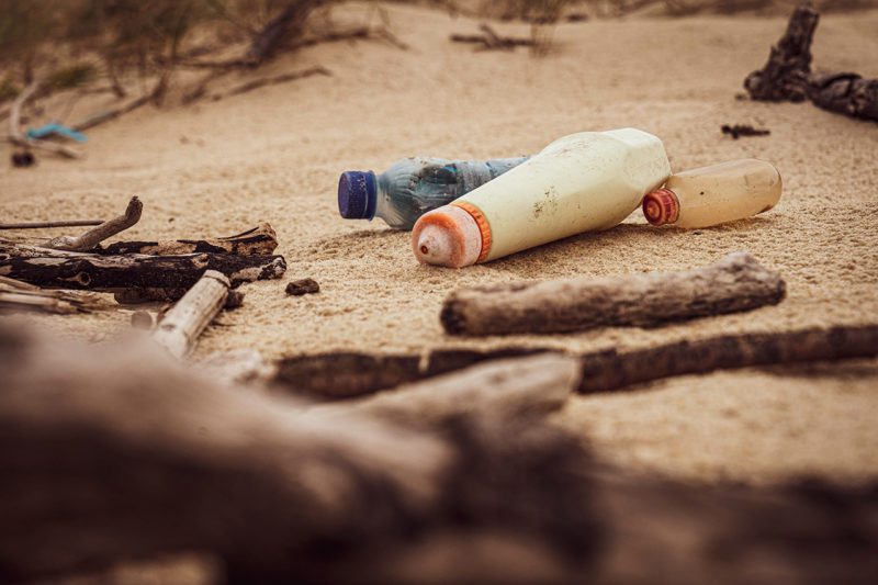 Plastic waste on ground