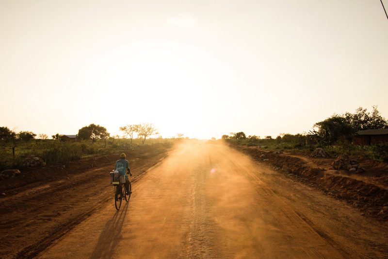 Bicyclist on Kenyan Road