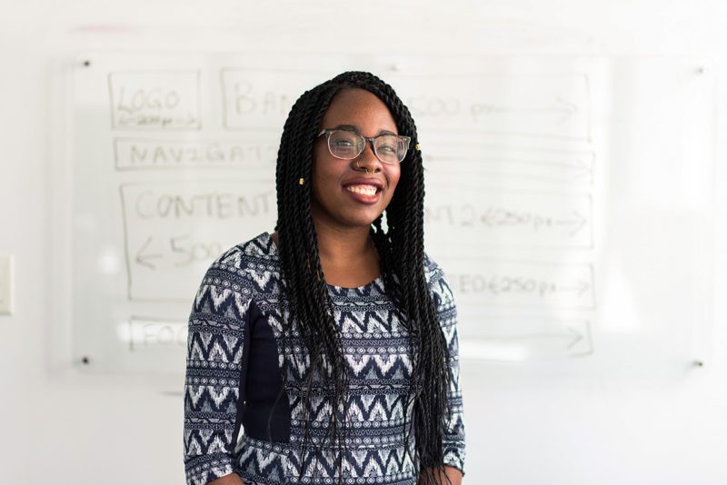 Black female entrepreneur smiling