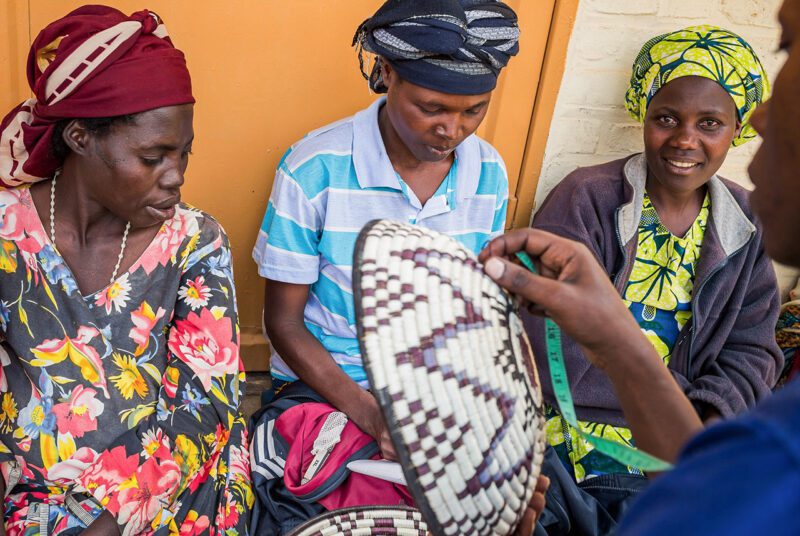 All Across Africa weavers making baskets