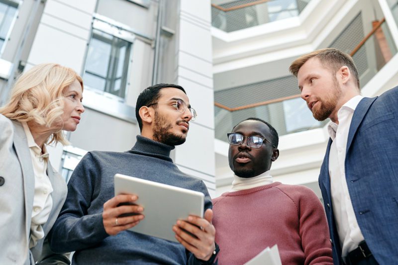 Diverse group of four entrepreneurs