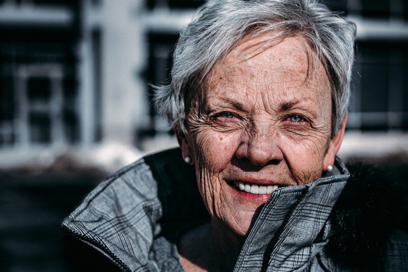 Elderly woman smiling