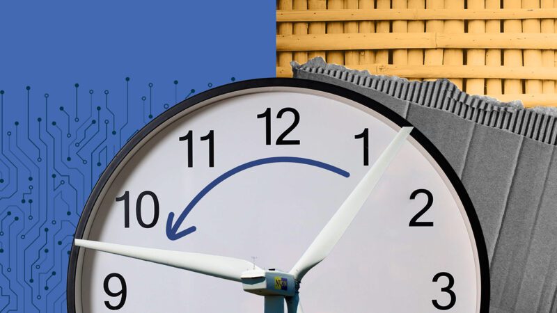 Clock with hands heading backwards