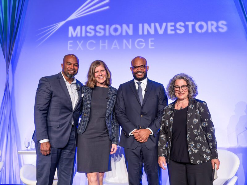 Harold Pettigrew, President & CEO, Opportunity Finance Network; Beth Bafford, CEO, Climate United; Jahi Wise, Senior Advisor, Environmental Protection Agency; Debra Schwartz, Managing Director, Impact Investments, John D. and Catherine T. MacArthur Foundation at Mission Investors Exchange 2024 conference.