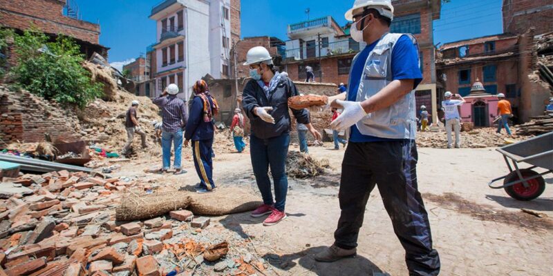 Habitat for Humanity workers in Nepal