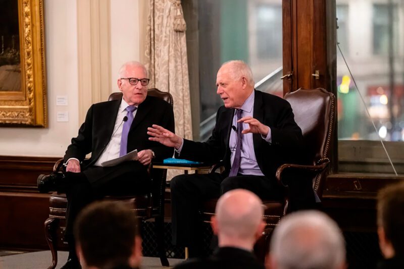 Marc Lane on stage with with former Illinois Governor Pat Quinn