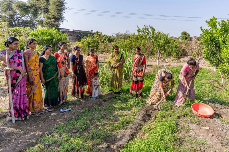 Indian women in garden