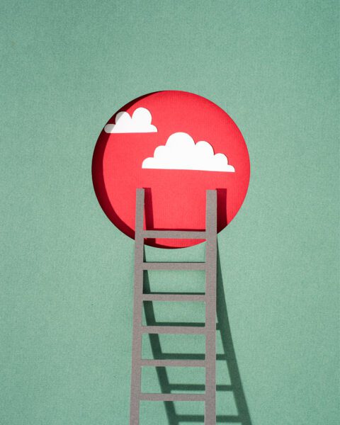 Ladder to circular window escape