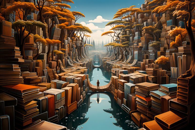 Futuristic city of books