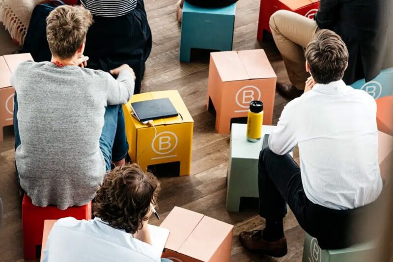 People sitting at B Lab conference